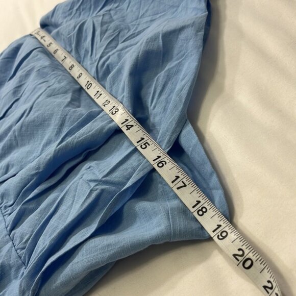 Lillusory Midi Dress NWT One Shoulder, Lined, Tulip Hem, Tie Waist Blue Large - Picture 3 of 7